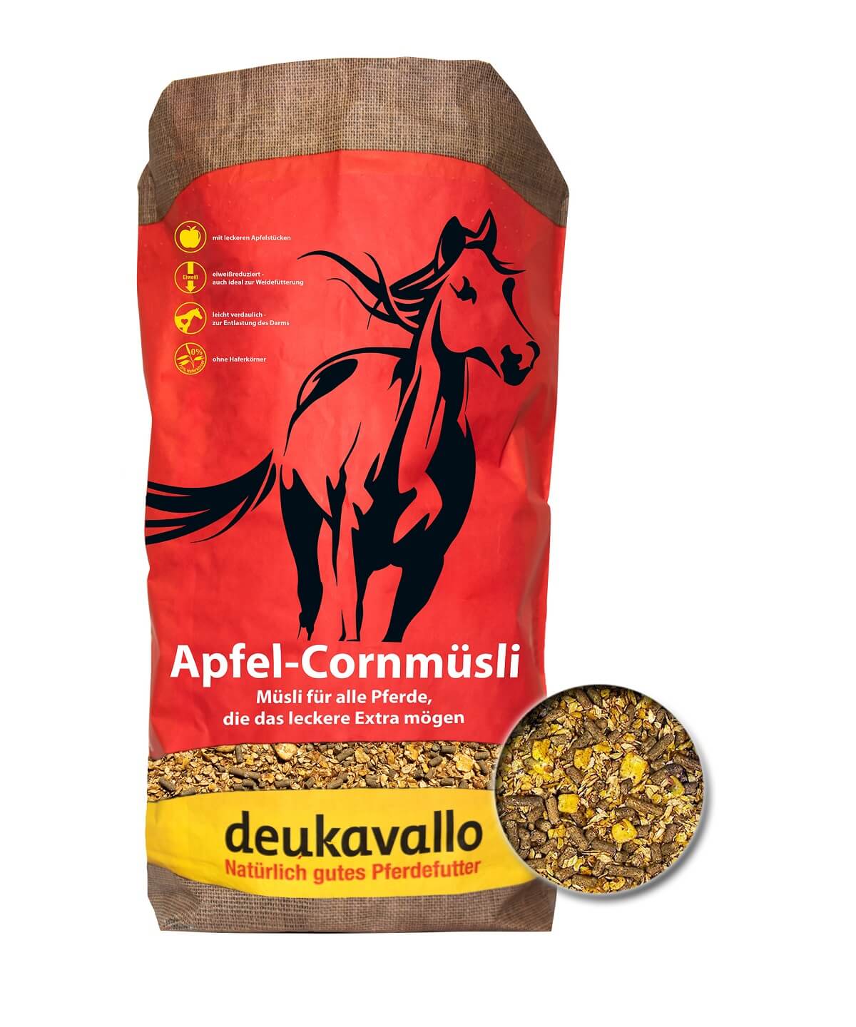 DEUKAVALLO Cornmüsli mit Apfel 20 kg - ideal für wählerische Pferde
