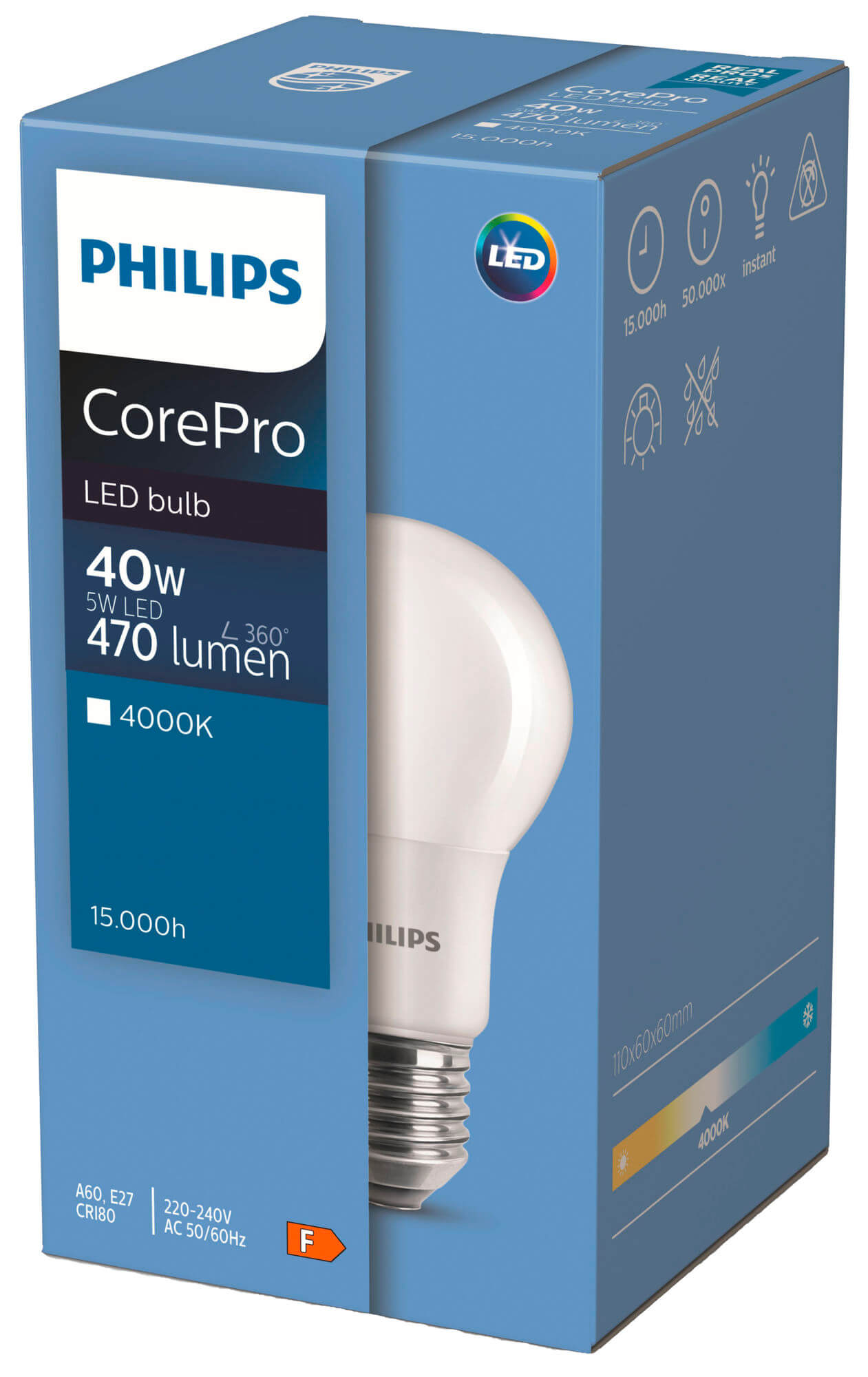 PHILIPS CorePro LED-Birne neutralweiß 4000 K, E27 matt
