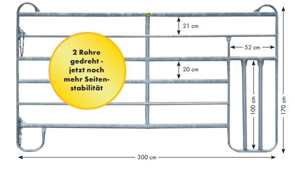 PATURA Weide Panel 6 mit Kälberschlupf 3,00 m