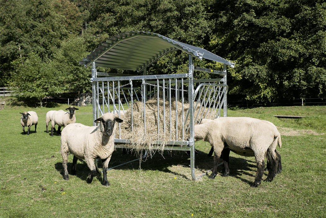 PATURA Viereckraufe mit Dach - für Schafe