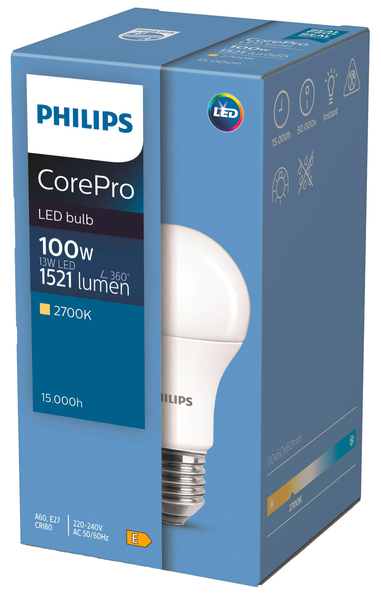 PHILIPS CorePro LED-Birne warmweiß 2700 K, E27 matt